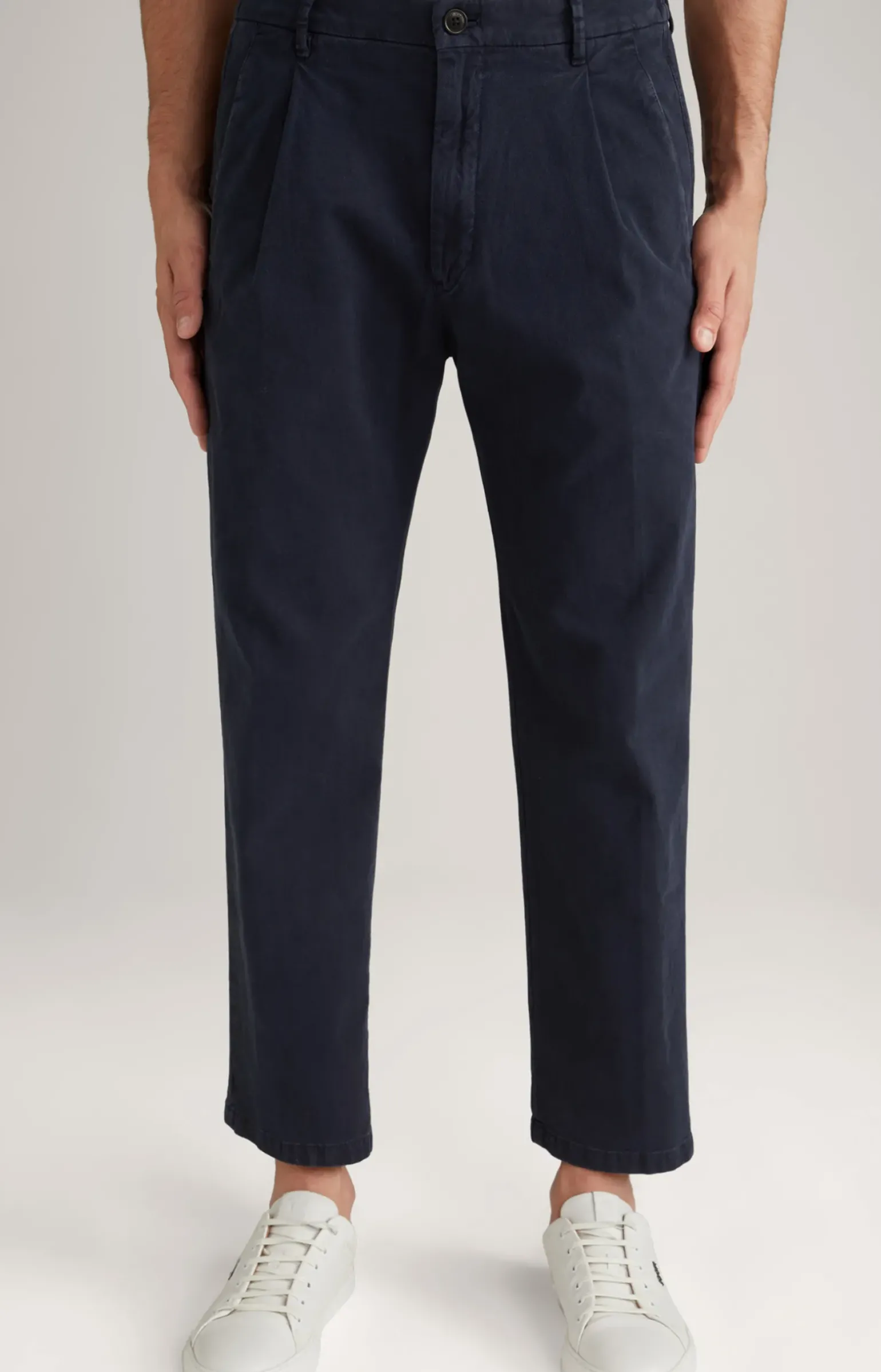 Bundfaltenhose Lead in Navy