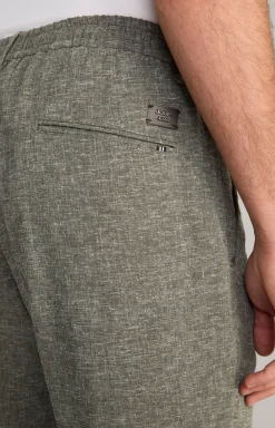 Bundfaltenhose Lead in Oliv meliert