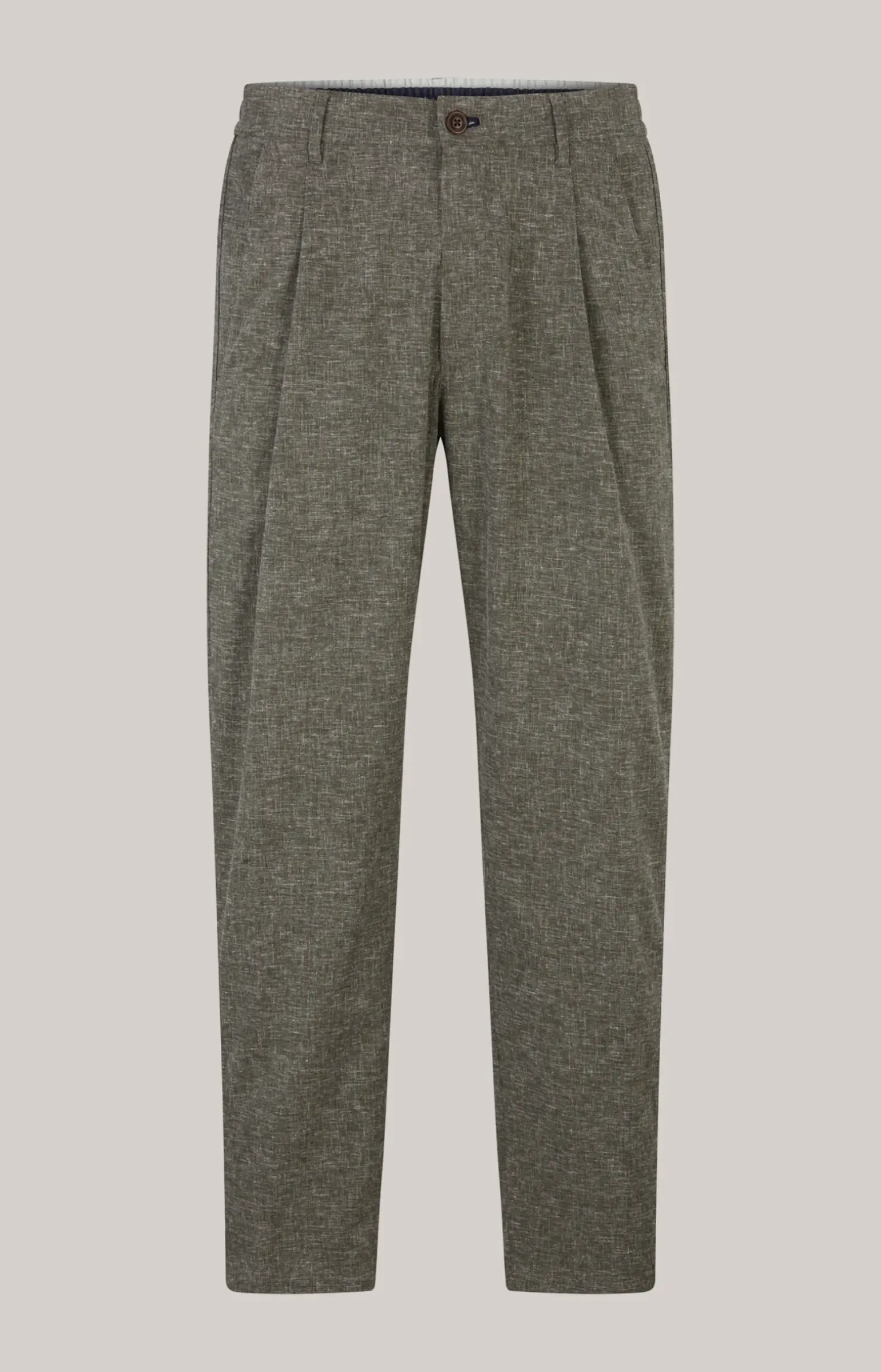 Bundfaltenhose Lead in Oliv meliert