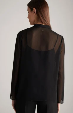Chiffon-Bluse in Schwarz