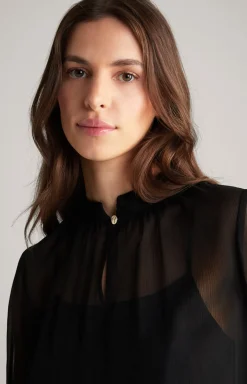 Chiffon-Bluse in Schwarz