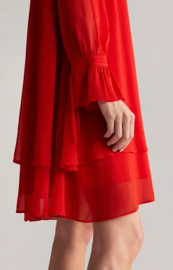 Chiffon-Kleid in Rot