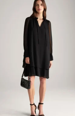 Chiffon-Kleid in Schwarz