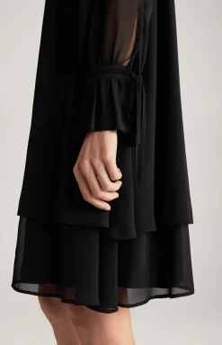 Chiffon-Kleid in Schwarz