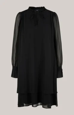 Chiffon-Kleid in Schwarz
