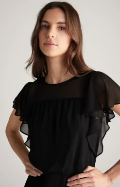 Chiffon-Kleid in Schwarz