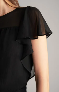 Chiffon-Kleid in Schwarz