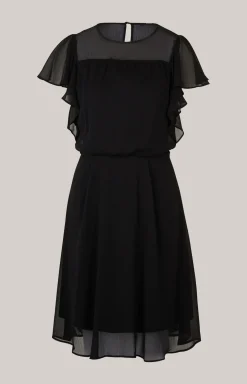 Chiffon-Kleid in Schwarz
