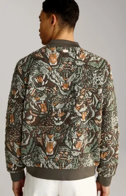 Collegejacke Danger in Grün/Braun gemustert