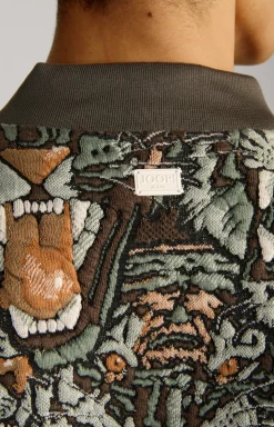 Collegejacke Danger in Grün/Braun gemustert