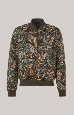 Collegejacke Danger in Grün/Braun gemustert