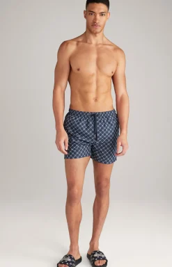 Cornflower Badeshorts Mykonos in Navy gemustert