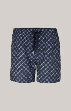 Cornflower Badeshorts Mykonos in Navy gemustert
