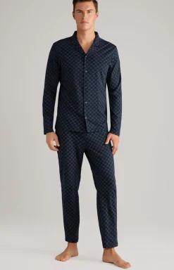 Cornflower Baumwoll-Pyjama in Dunkelblau