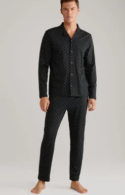 Cornflower Baumwoll-Pyjama in Schwarz