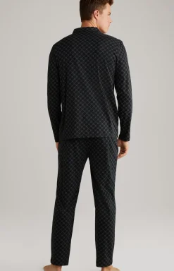 Cornflower Baumwoll-Pyjama in Schwarz