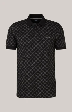 Cornflower Poloshirt Paigam in Schwarz gemustert