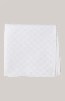 Cornflower Seiden-Einstecktuch in Weiß gemustert