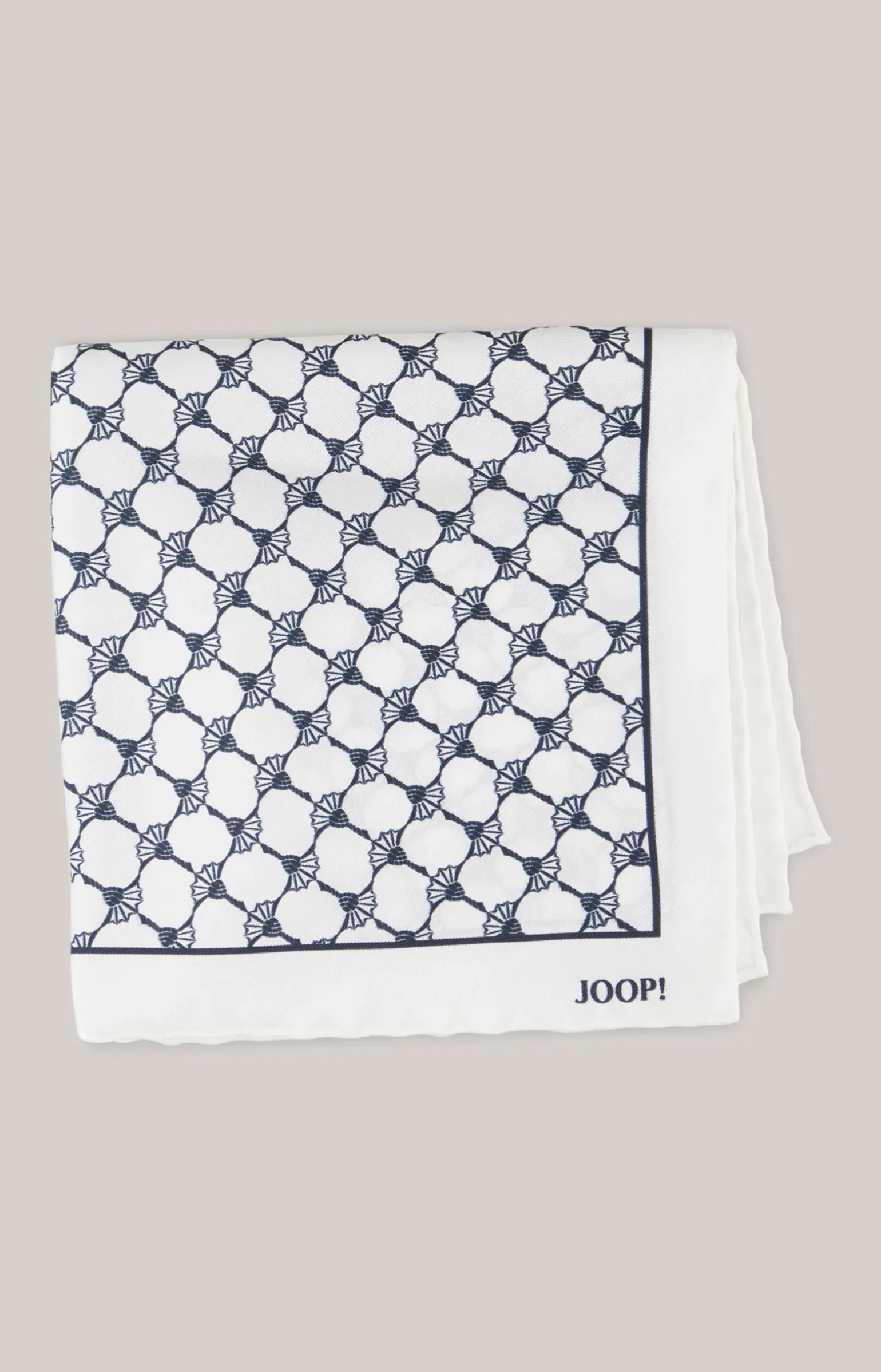 Cornflower Seiden-Einstecktuch in Offwhite/Dunkelblau