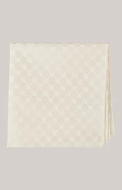 Cornflower Seiden-Einstecktuch in Creme gemustert