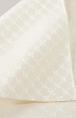 Cornflower Seiden-Einstecktuch in Creme gemustert