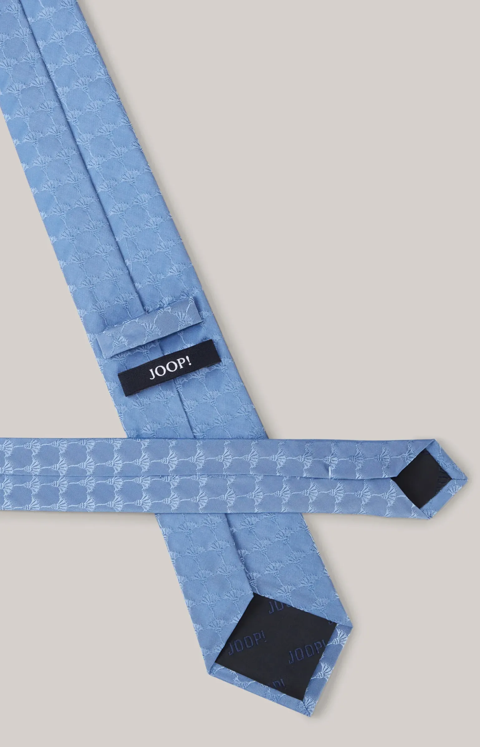 Cornflower Seiden-Krawatte in Hellblau gemustert