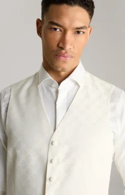 Cornflower Weste Weazer in Offwhite gemustert