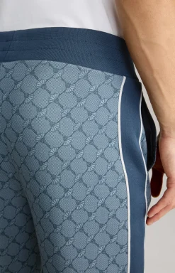 Cornflower-Joggpants Taylan in Blau gemustert