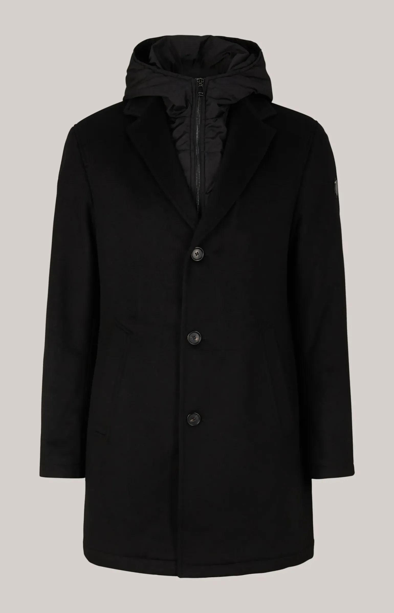 Cornflower-Mantel Mailor in Schwarz