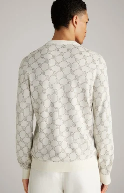 Cornflower-Pullover Ravon in Weiß gemustert