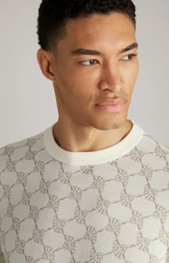 Cornflower-Pullover Ravon in Weiß gemustert