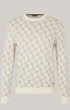 Cornflower-Pullover Ravon in Weiß gemustert