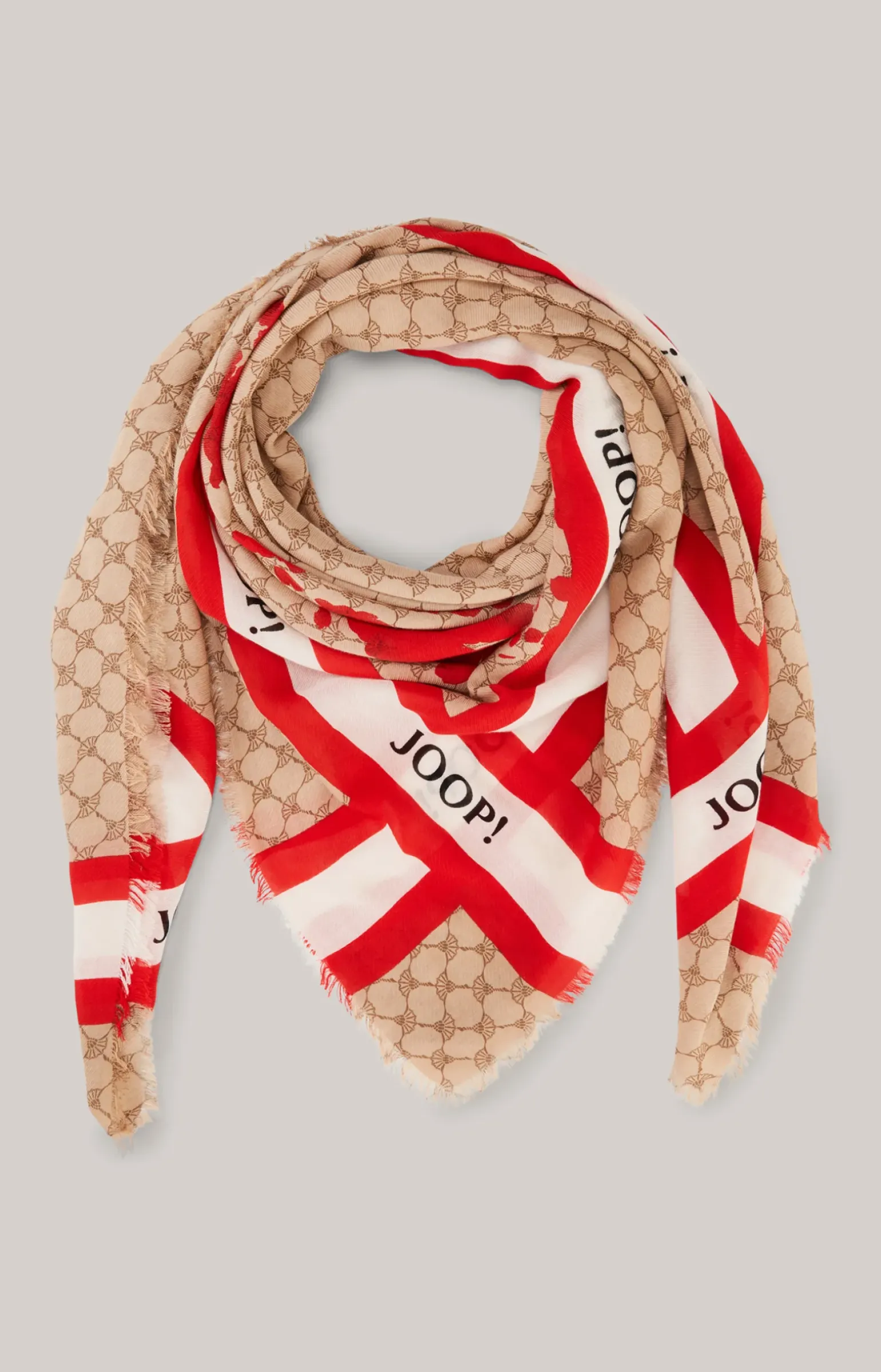 Cornflower-Schal in Beige/Rot