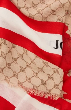 Cornflower-Schal in Beige/Rot