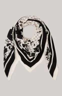 Cornflower-Schal in Schwarz/Ecru