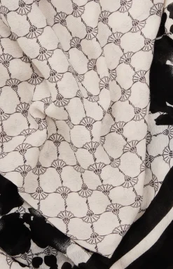 Cornflower-Schal in Schwarz/Ecru