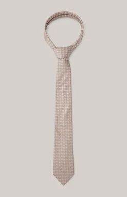 Cornflower-Seidenkrawatte in Hellbraun gemustert