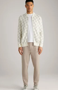 Cornflower-Strickjacke Raveno in Weiß gemustert