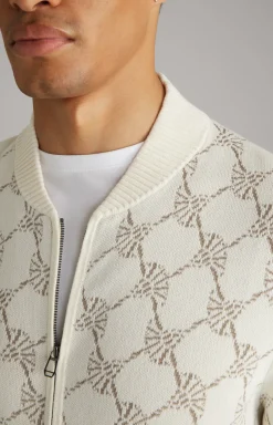 Cornflower-Strickjacke Raveno in Weiß gemustert