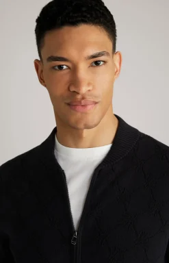 Cornflower-Strickjacke Raveno in Schwarz gemustert