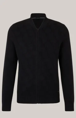 Cornflower-Strickjacke Raveno in Schwarz gemustert