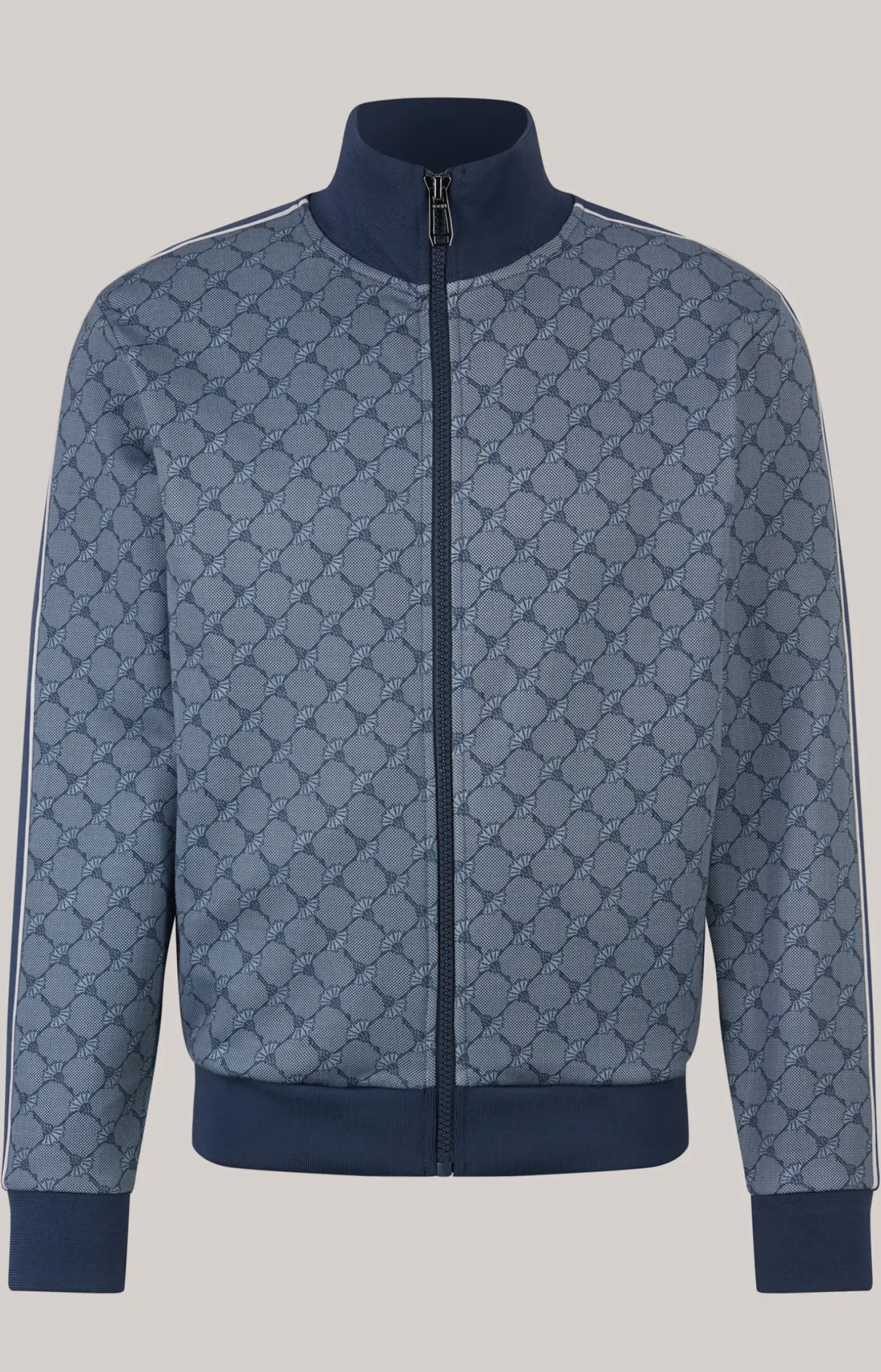 Cornflower-Sweatjacke Tayfun in Blau gemustert