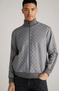 Cornflower-Sweatjacke Tayfun in Grau gemustert