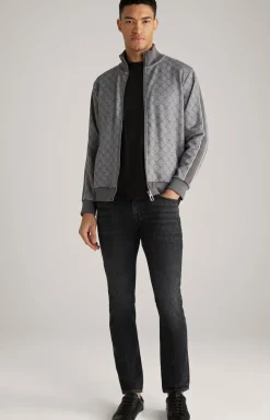 Cornflower-Sweatjacke Tayfun in Grau gemustert