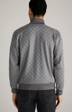 Cornflower-Sweatjacke Tayfun in Grau gemustert