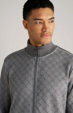 Cornflower-Sweatjacke Tayfun in Grau gemustert