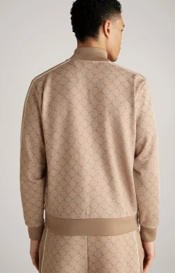 Cornflower-Sweatjacke Tayfun in Beige gemustert