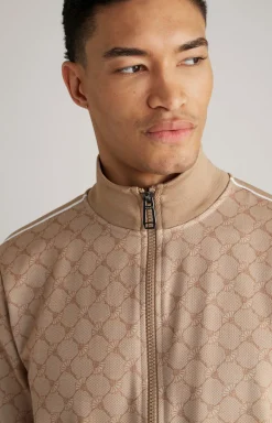 Cornflower-Sweatjacke Tayfun in Beige gemustert