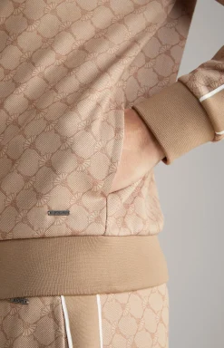 Cornflower-Sweatjacke Tayfun in Beige gemustert