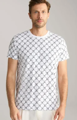 Cornflower-T-Shirt Tyron in Weiß gemustert